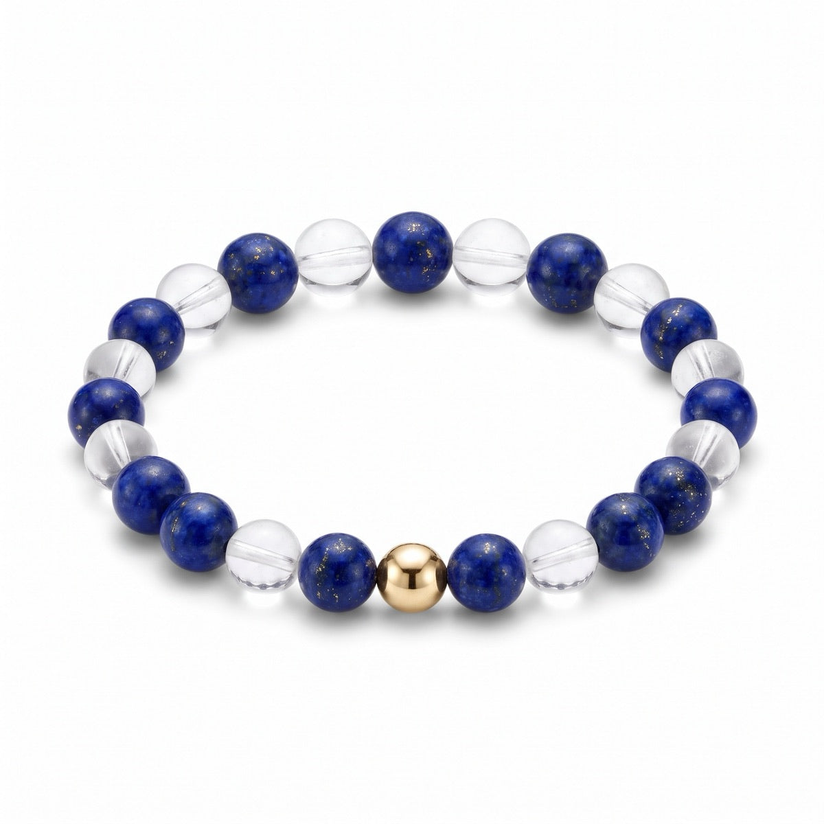 The Clear Sight, lapis lazuli & clear quartz bracelet