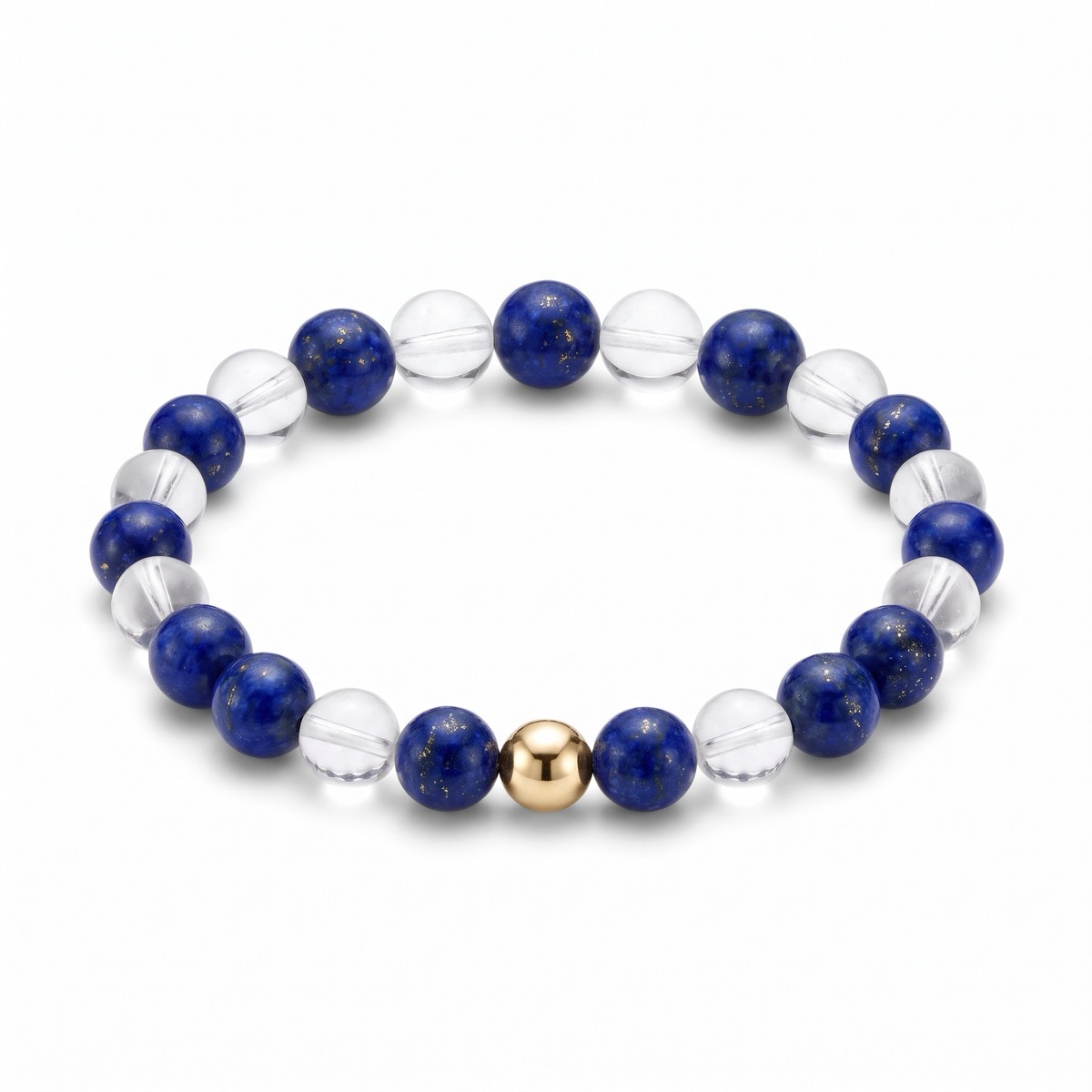 The Clear Sight — Focus Bracelet · Lapis Lazuli & Clear Quartz