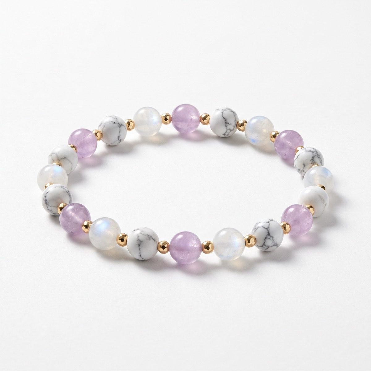The Lunar — Sleep Bracelet · Moonstone, Howlite & Amethyst